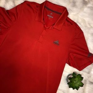 Adidas | Men’s Red Orange Polo Shirt Medium